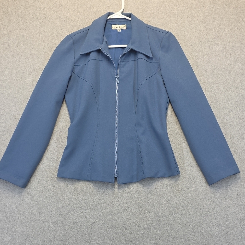 Rampage R-Wear Blue Zip Front Jacket Blazer Size Small - Picture 1 of 8